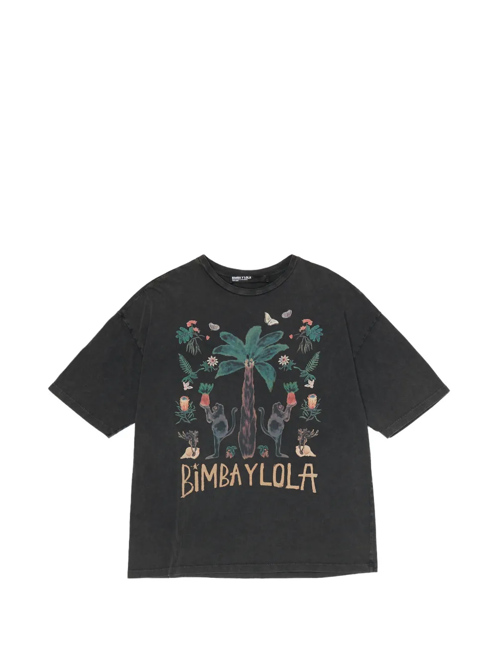 Bimba y Lola T-shirt con stampa Tropical - Nero