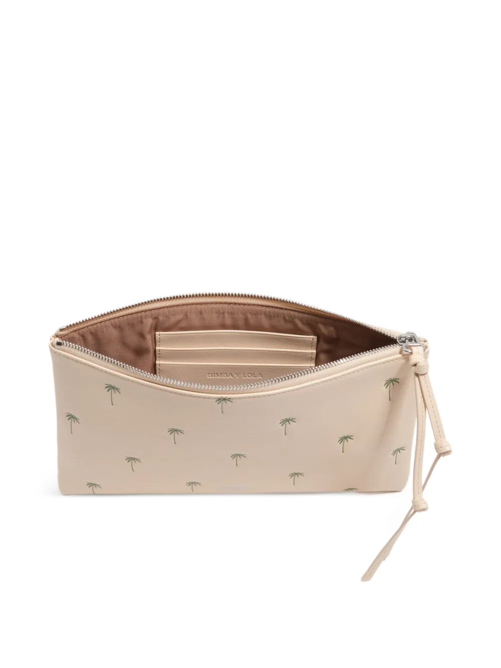 Bimba y Lola Palms leren make-up tas Beige