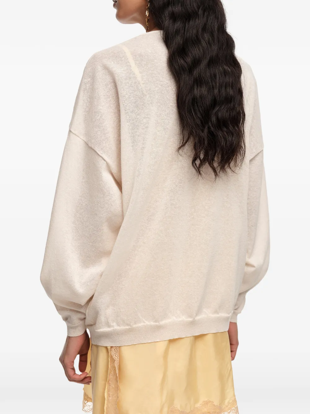 Lace-Trim V-Neck Top