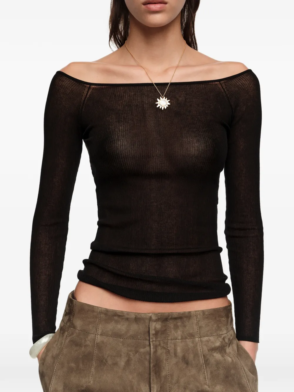 BIMBA Y LOLA Off-shoulder top Zwart