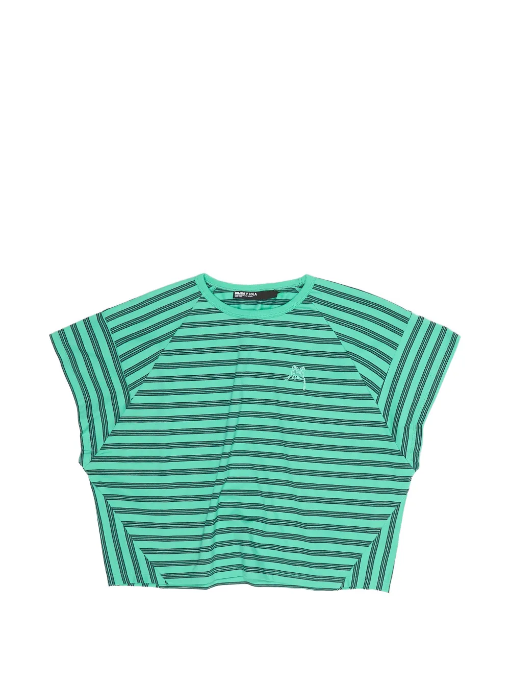 Bimba y Lola T-shirt a righe con ricamo - Verde