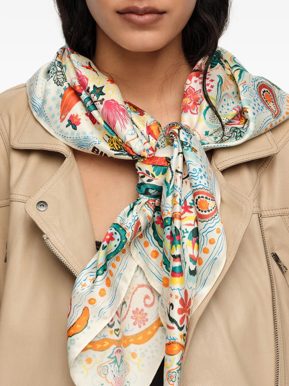 Tropical Birds Floral Scarf