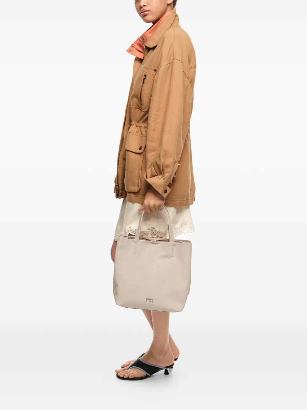 Bimba y Lola Chihuahua grote shopper met handgreep Beige