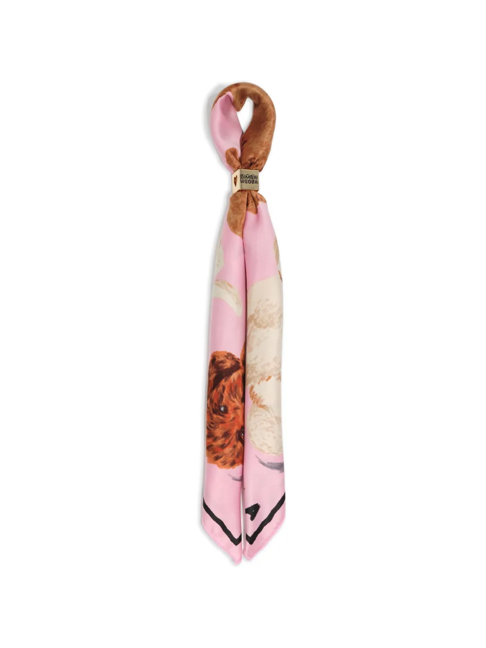 BIMBA Y LOLA Schal mit Hunde-Print und Herzanhänger - Rosa