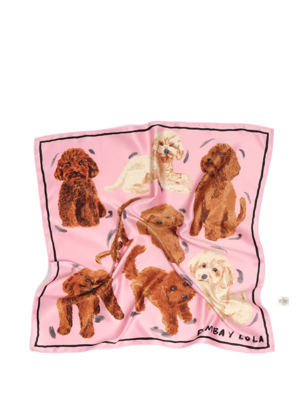 BIMBA Y LOLA Sjaal met hartbedel en hondenprint Roze