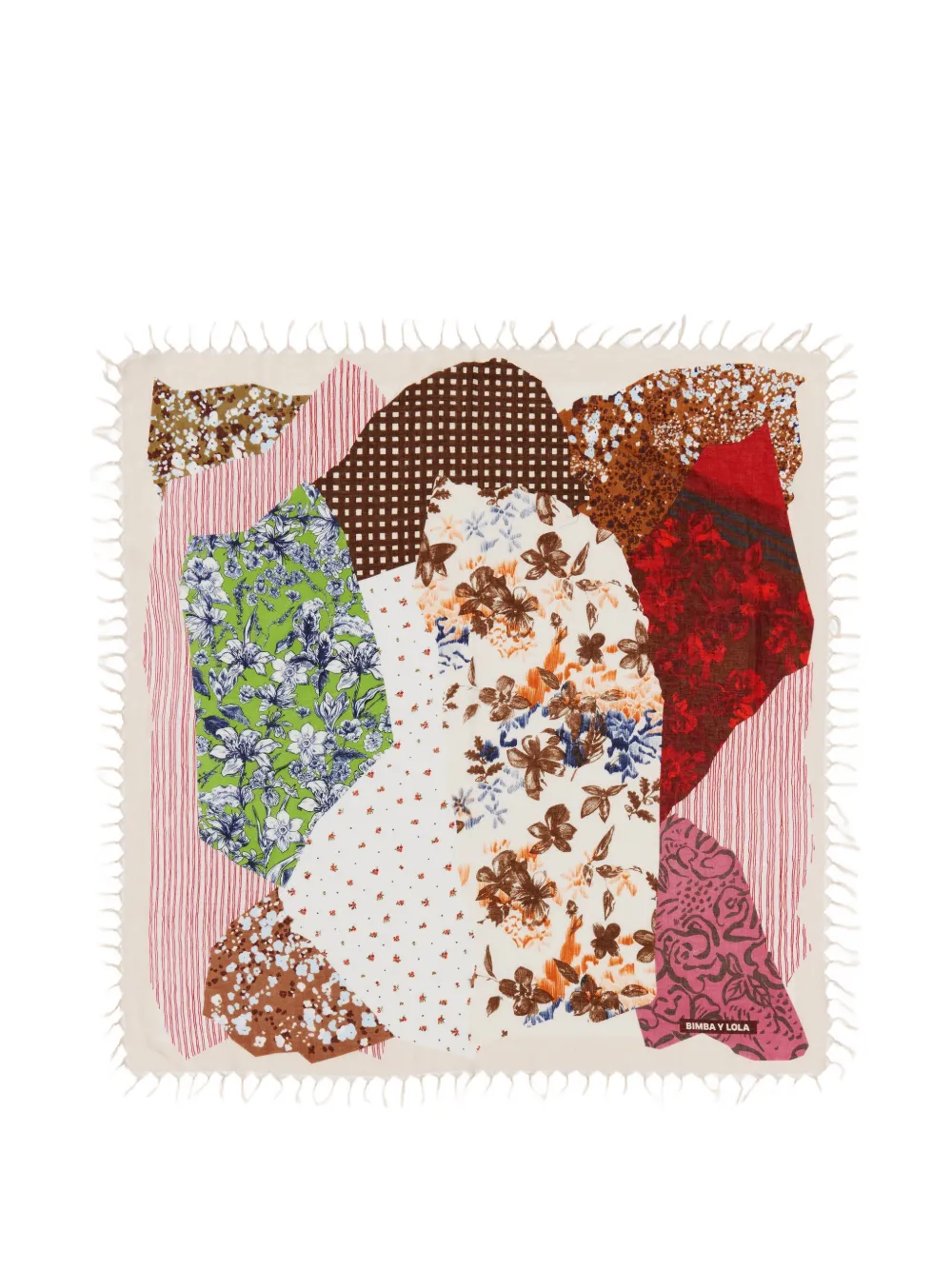 Bimba y Lola Foulard con design patchwork - Marrone