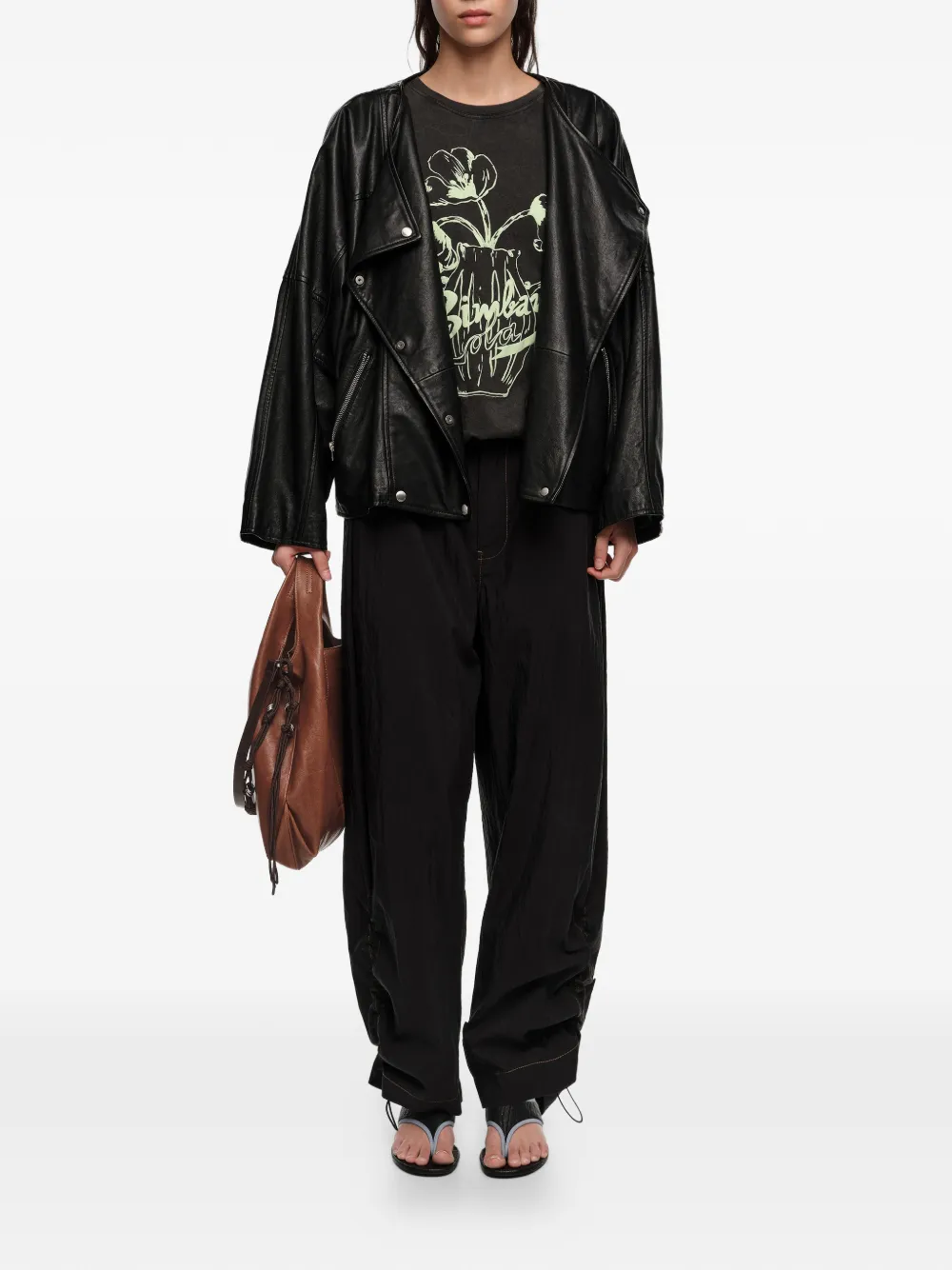 Bimba y Lola T-shirt met bloemenprint Zwart