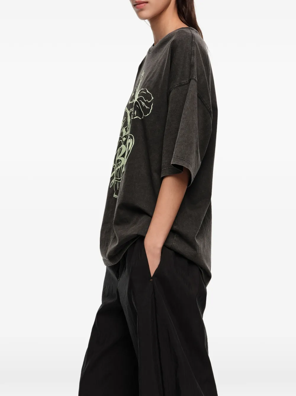 Bimba y Lola T-shirt met bloemenprint Zwart