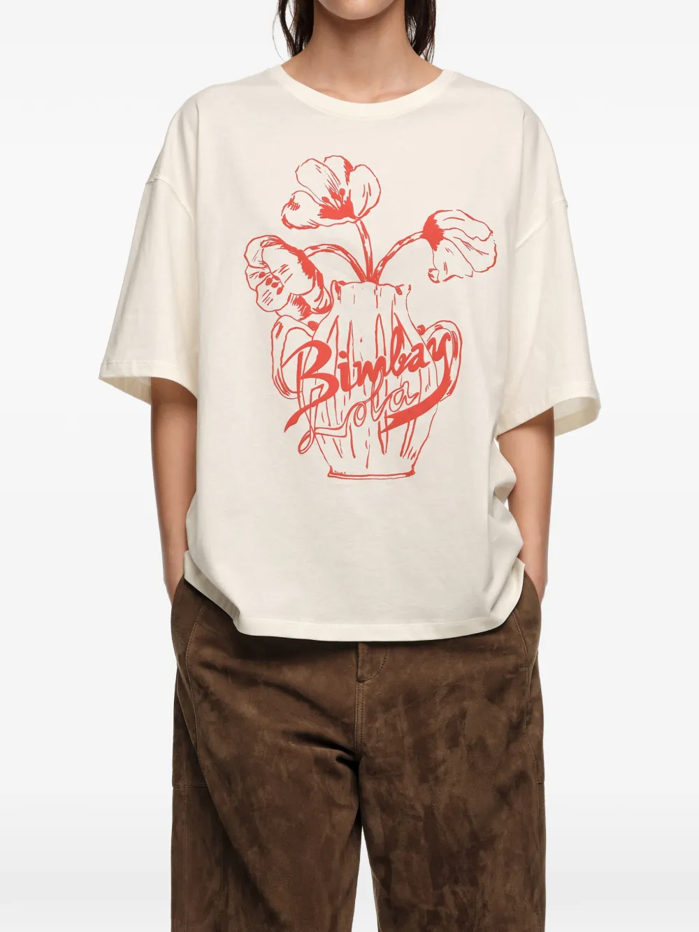 Bimba y Lola T-shirt met bloemenprint Wit