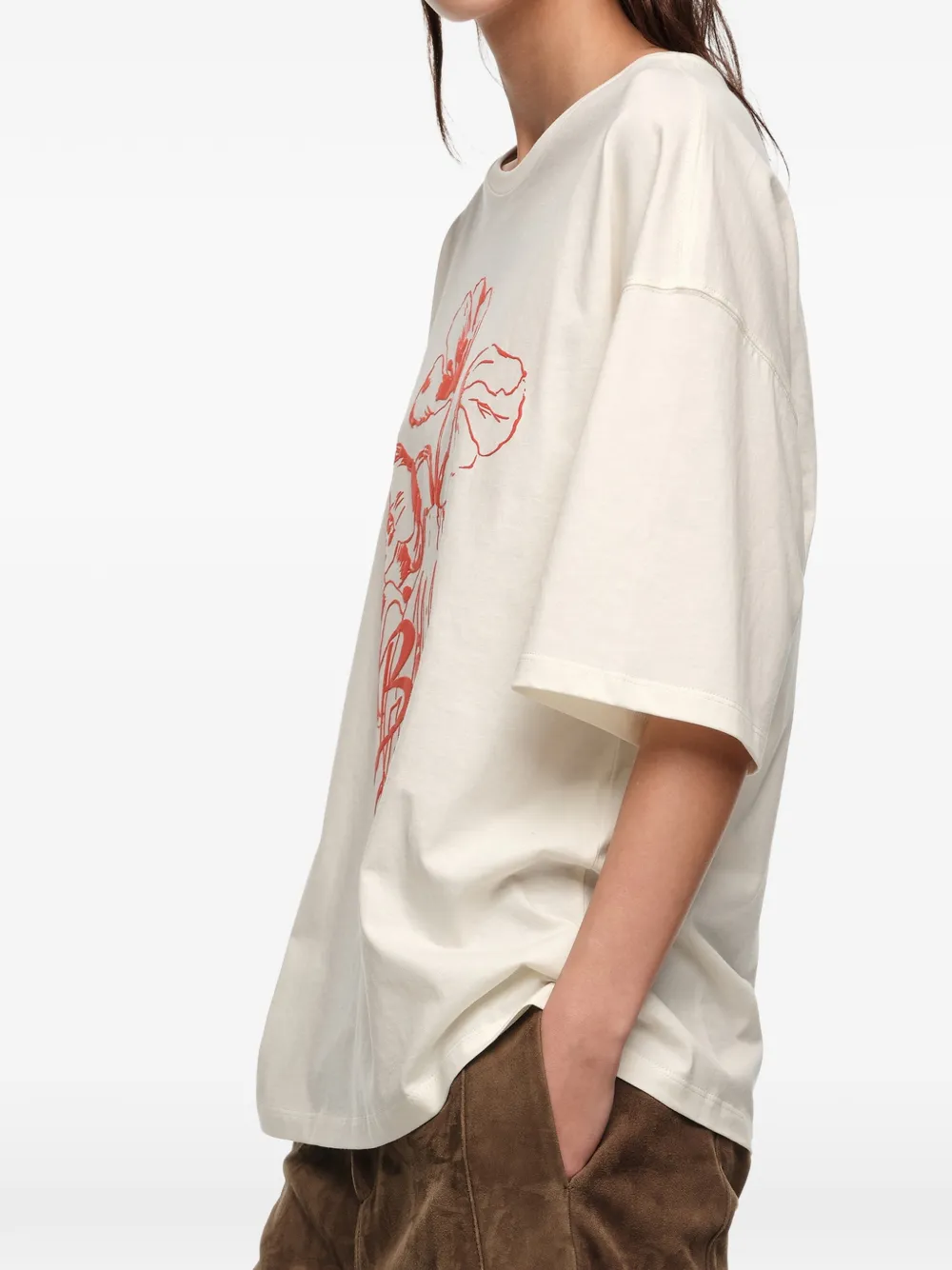 Bimba y Lola T-shirt met bloemenprint Wit