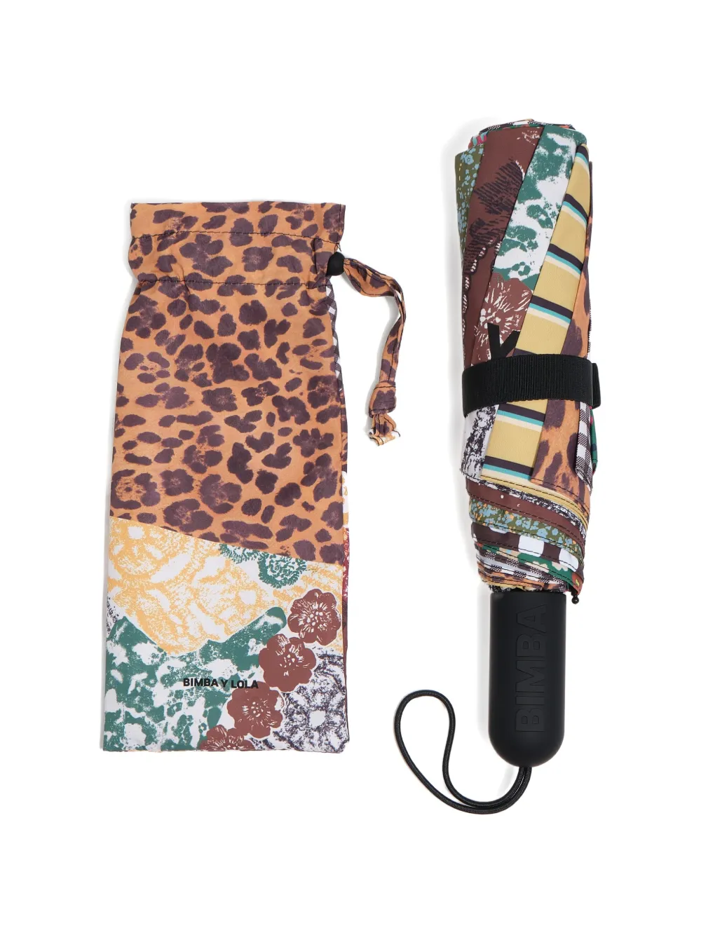 Bimba y Lola Ombrello con design patchwork - Marrone