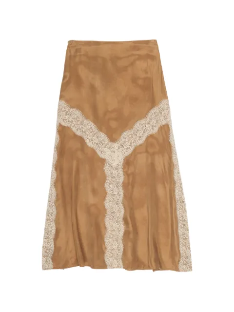 Bimba y Lola lace-trim midi skirt