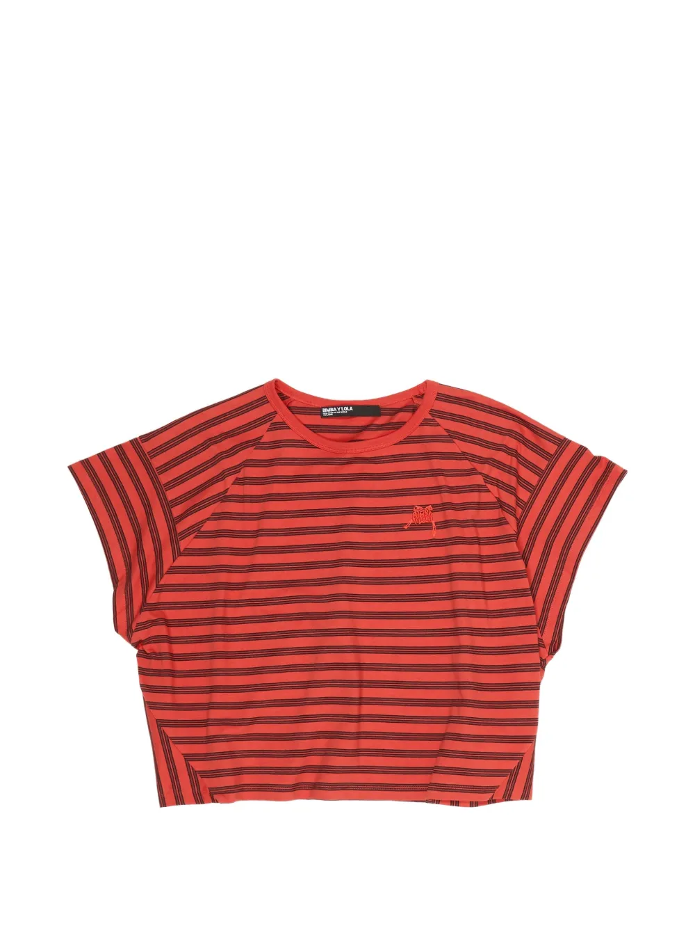 Bimba y Lola T-shirt a righe con ricamo - Rosso