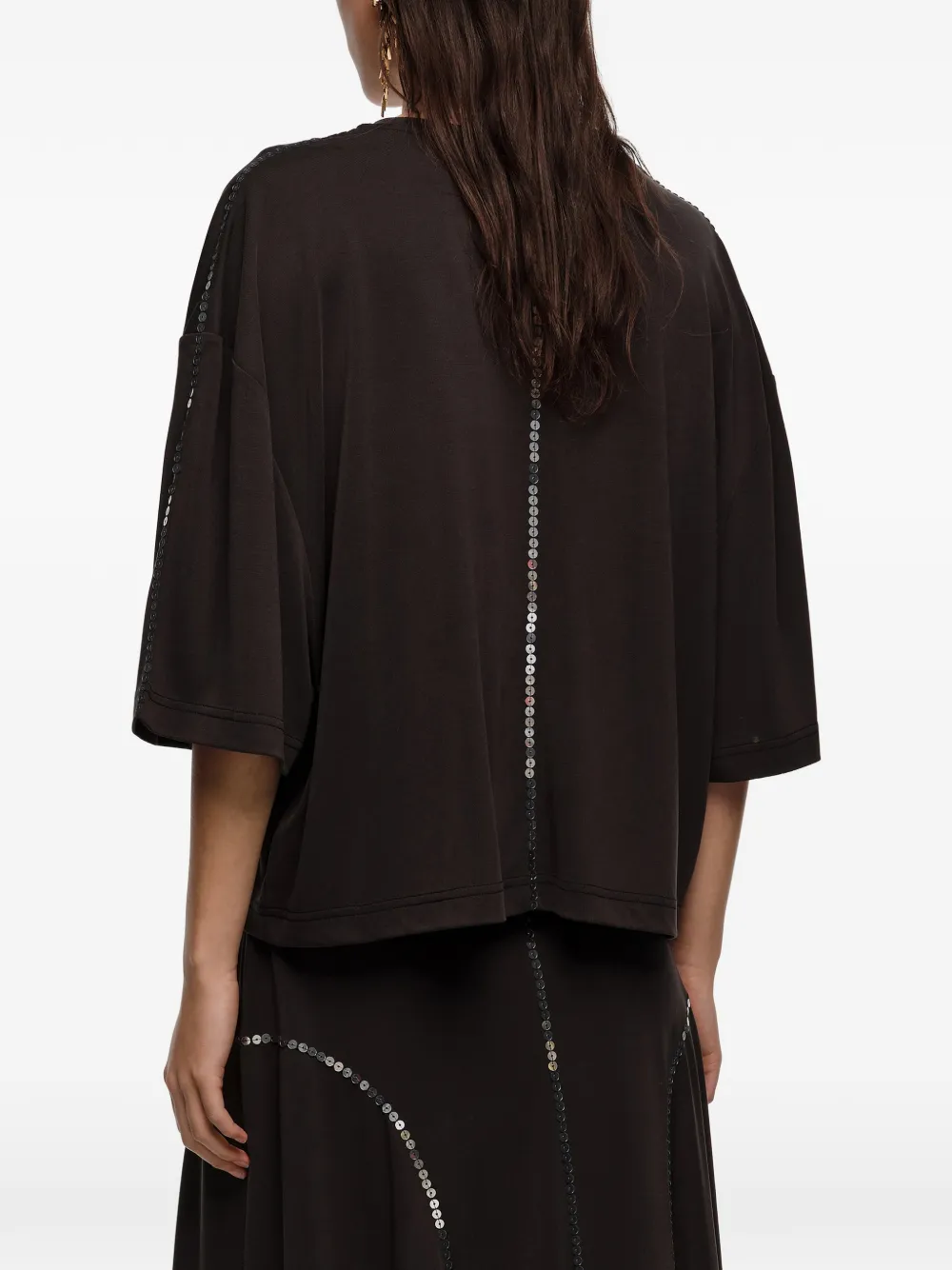 BIMBA Y LOLA T-shirt met pailletten Zwart