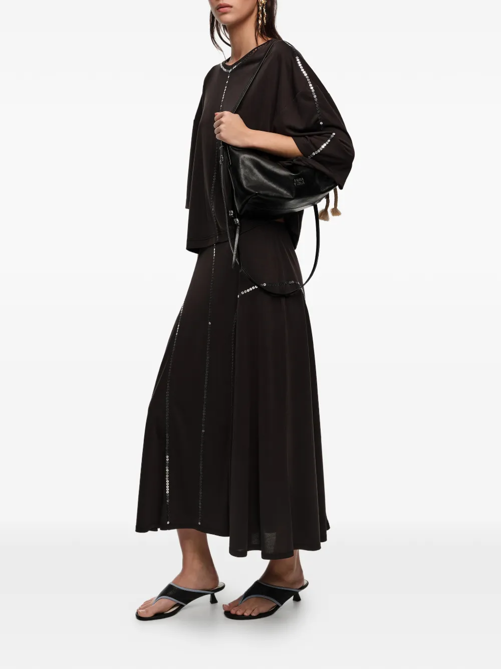 BIMBA Y LOLA T-shirt met pailletten Zwart