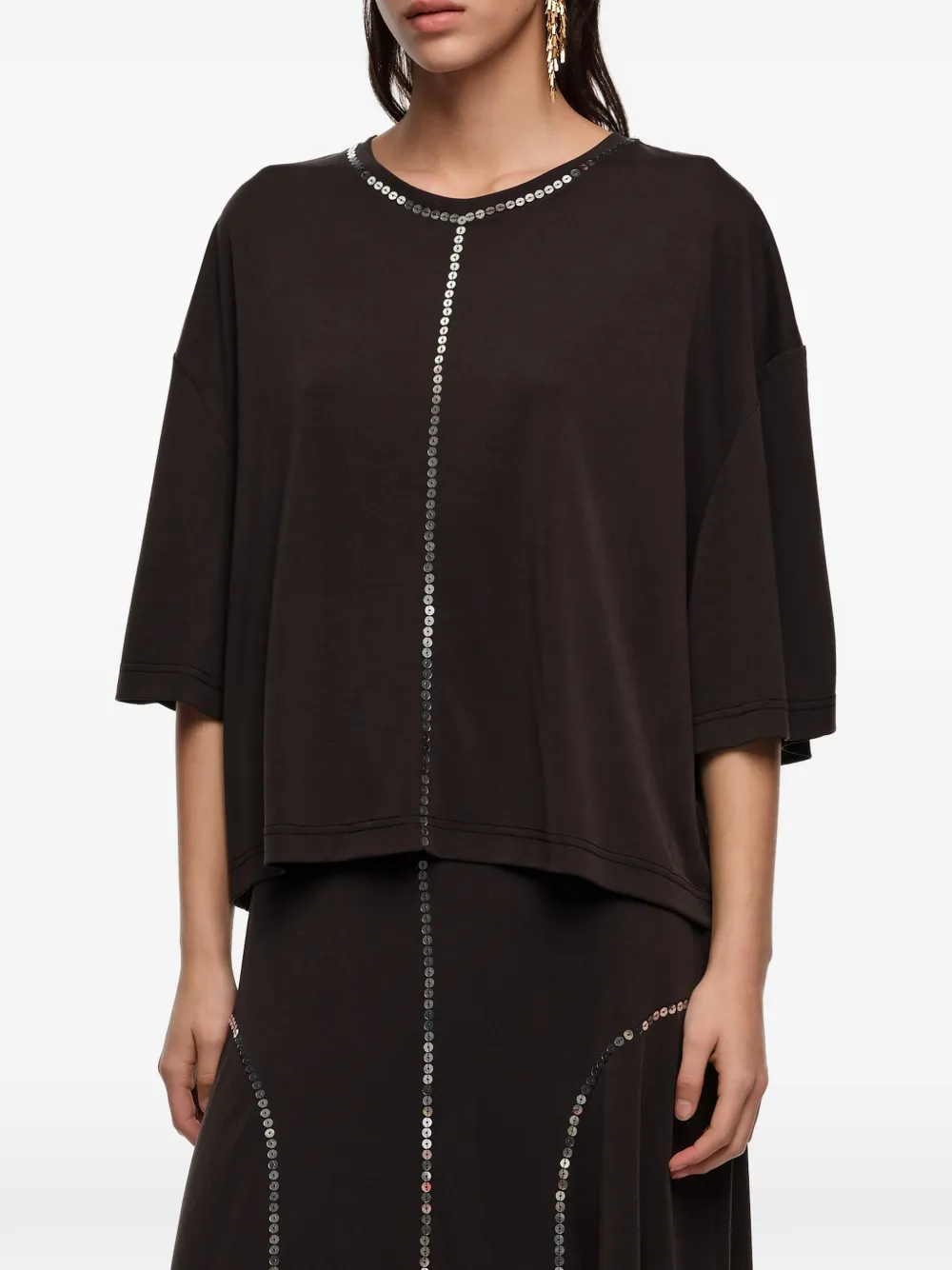 BIMBA Y LOLA T-shirt met pailletten Zwart