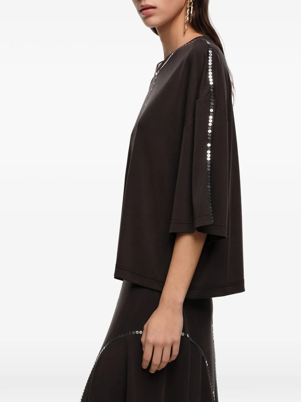 BIMBA Y LOLA T-shirt met pailletten Zwart