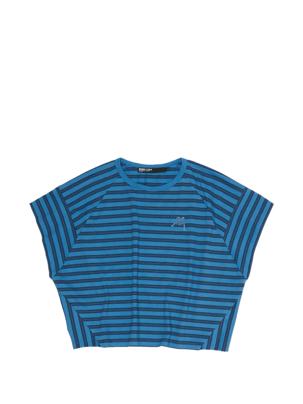 Bimba y Lola T-shirt a righe con ricamo - Blu