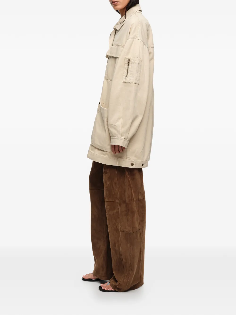  Bimba Y Lola Patch-pocket Coat - Neutrals 