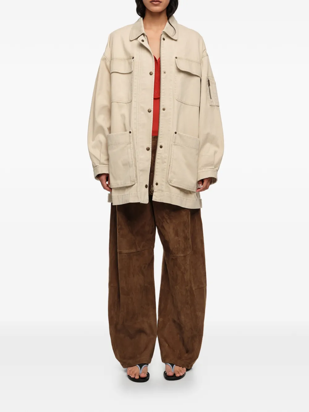  Bimba Y Lola Patch-pocket Coat - Neutrals 