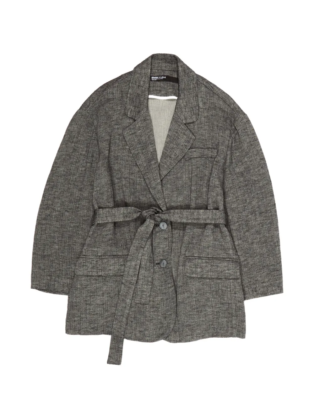 Bimba y Lola Cappotto sartoriale con cintura - Grigio