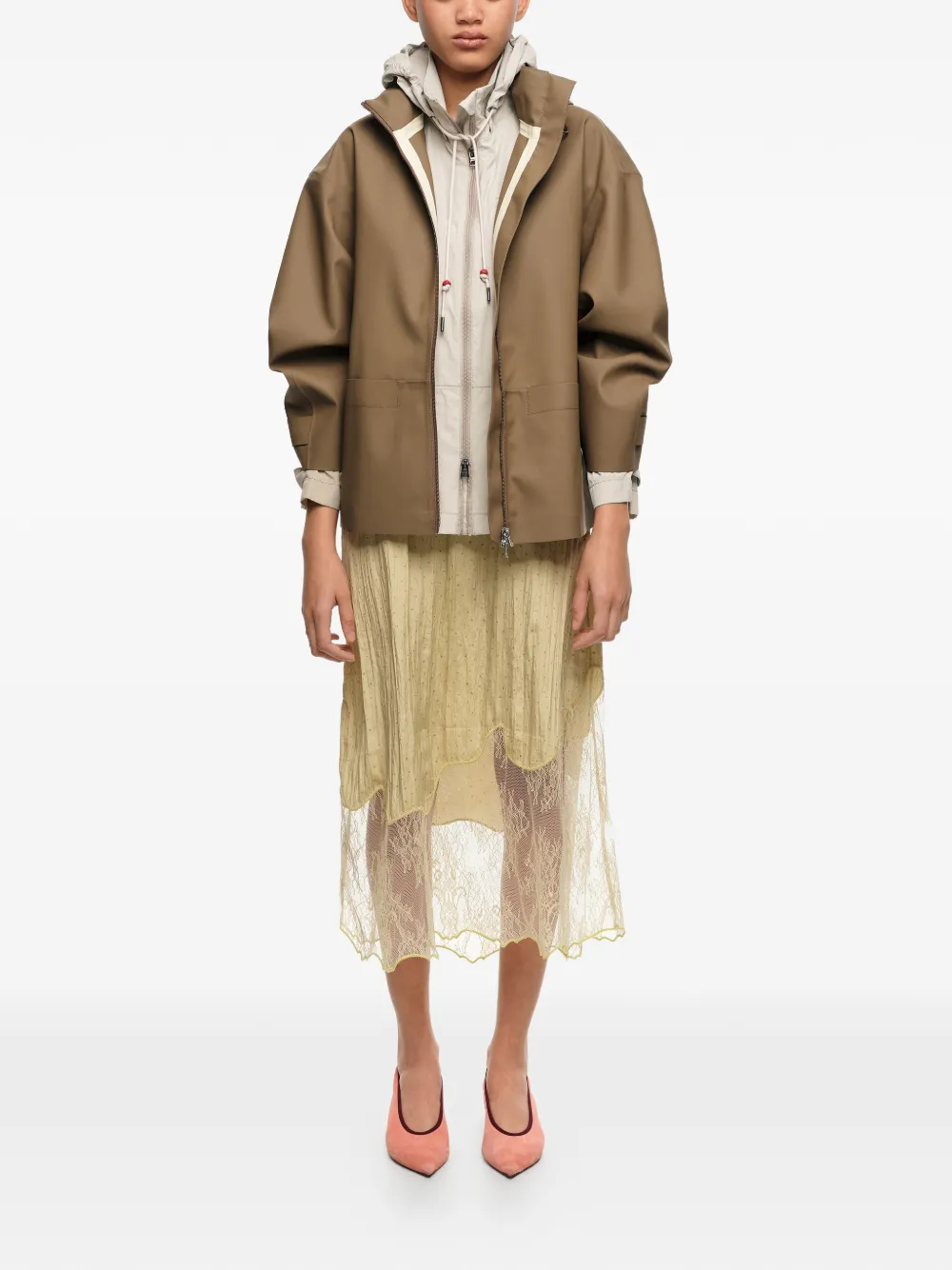 BIMBA Y LOLA Jack met capuchon en rits Bruin