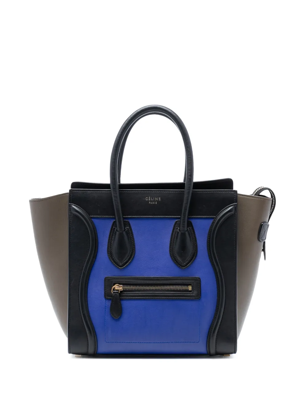 Celine Pre-Owned 2014 Micro Tricolor Leather Luggage tote bag - Nero