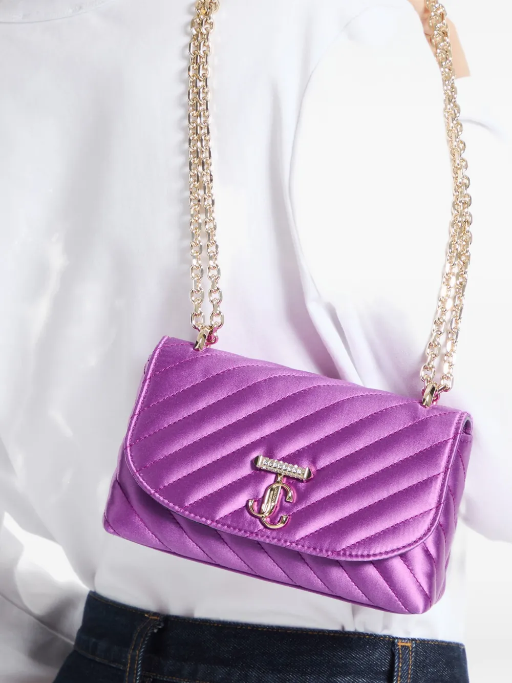Jimmy Choo The Curve kleine crossbodytas Paars