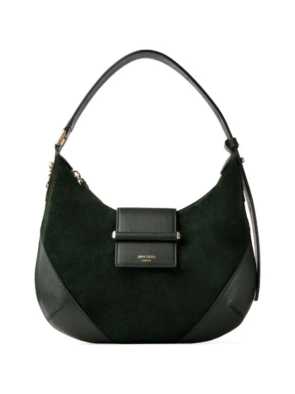Jimmy Choo Small Bar Suede Shoulder Bag | Green | FARFETCH
