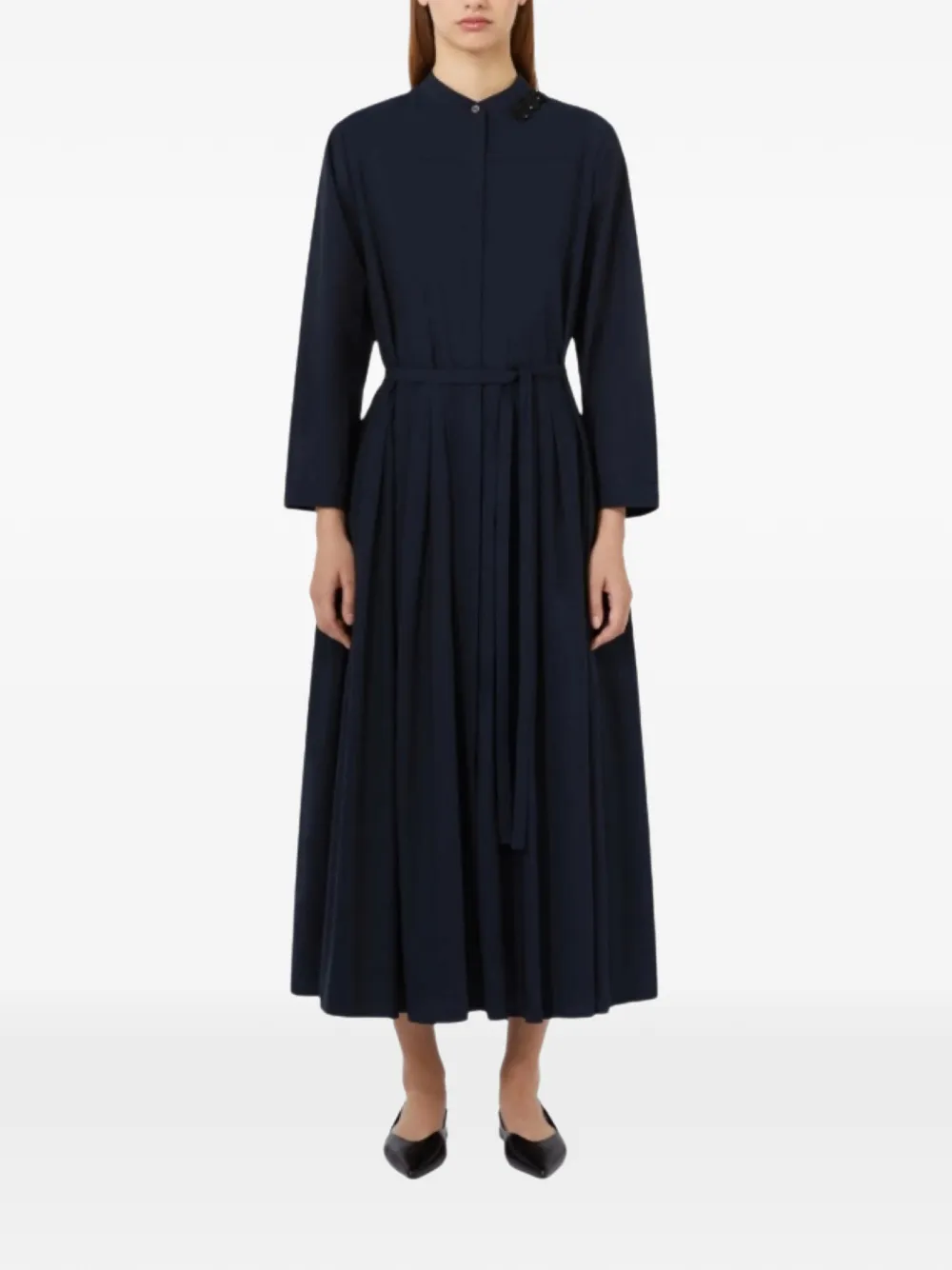  's Max Mara Crystal-embellished Belted Maxi Dress - Blue 