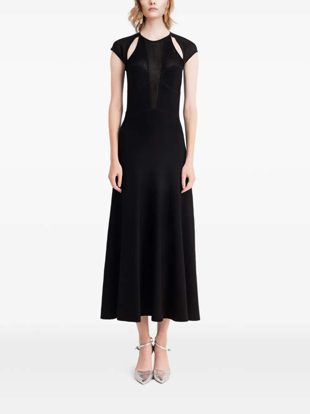 Gemy Maalouf Abito midi con dettaglio cut-out - Nero