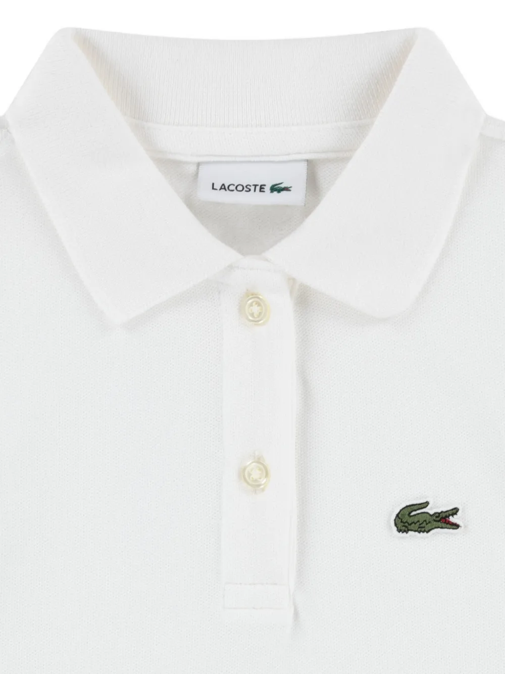  Lacoste Kids Collared Logo Dress - White 