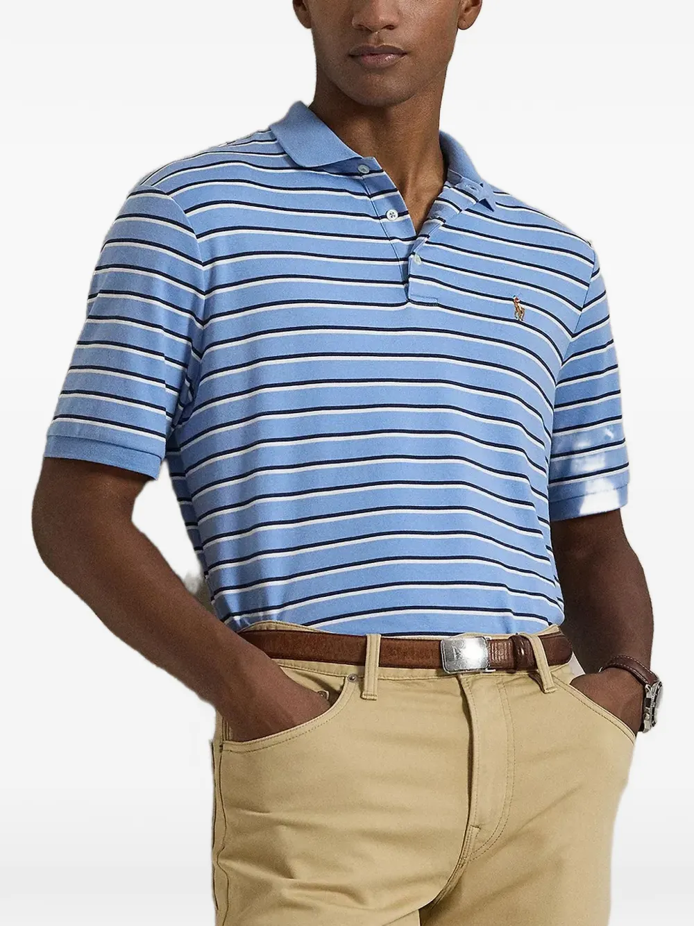 Polo Ralph Lauren striped logo polo shirt - Blu