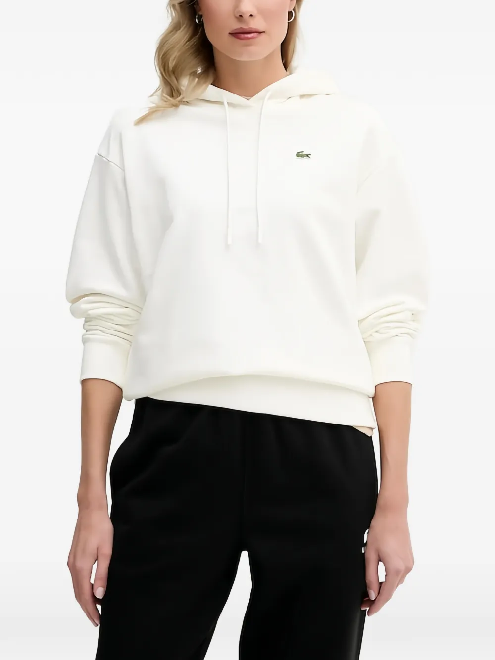 Lacoste logo-detail hoodie - Nude