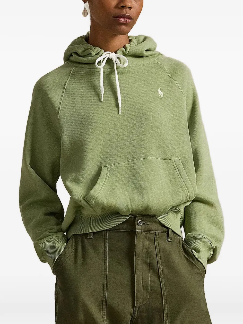 Polo Ralph Lauren logo-embroidered hoodie - Grün