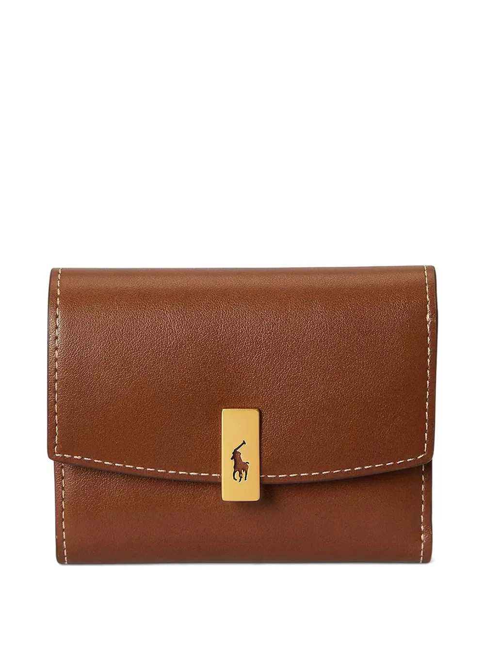 Polo Ralph Lauren Polo ID leather compact wallet - Marrone