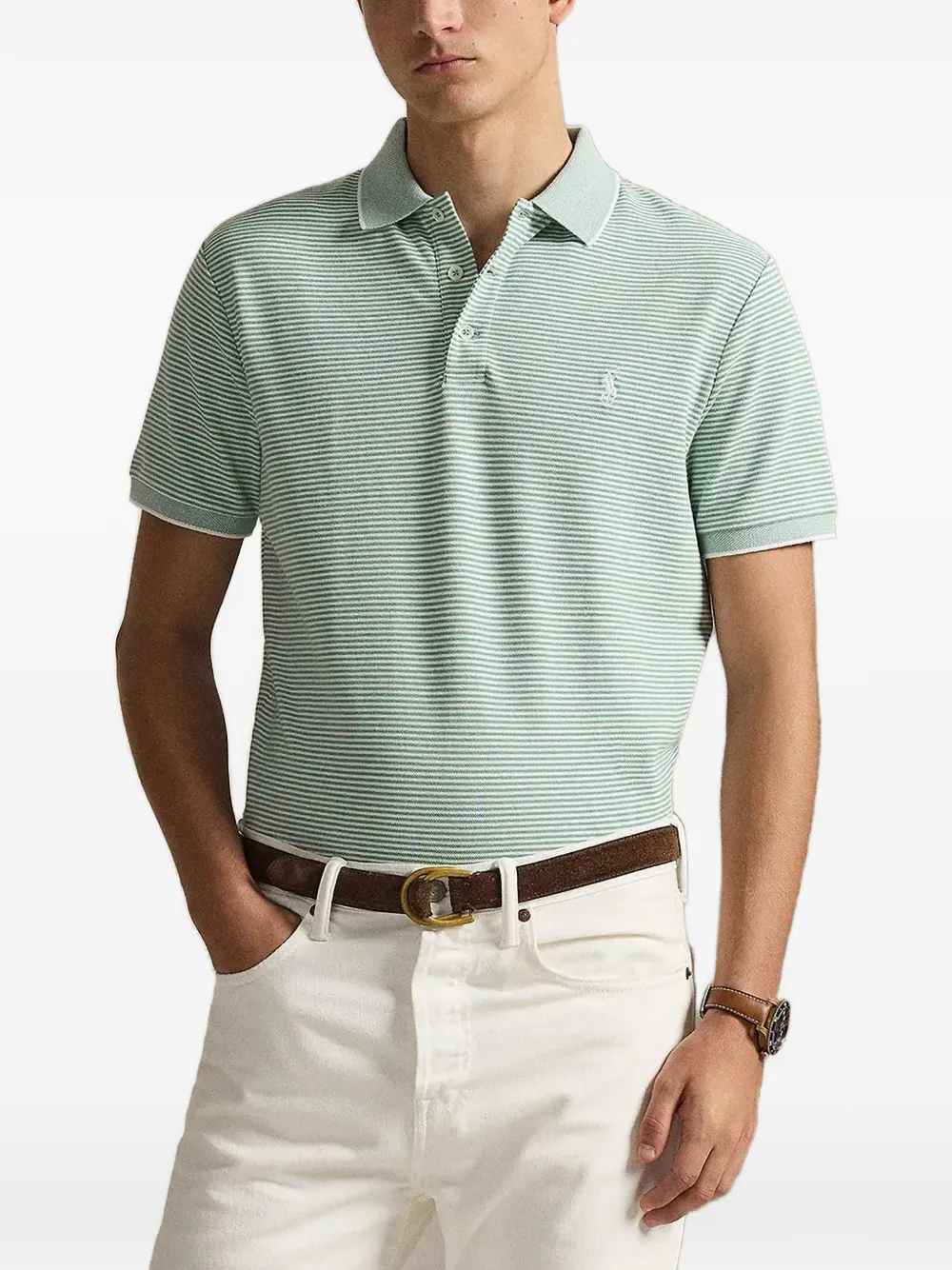Polo Ralph Lauren striped logo polo shirt - Verde