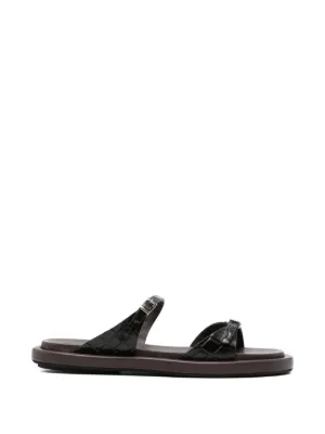 Toga Pulla スタッズトリム レザーサンダル | ブラック | FARFETCH JP