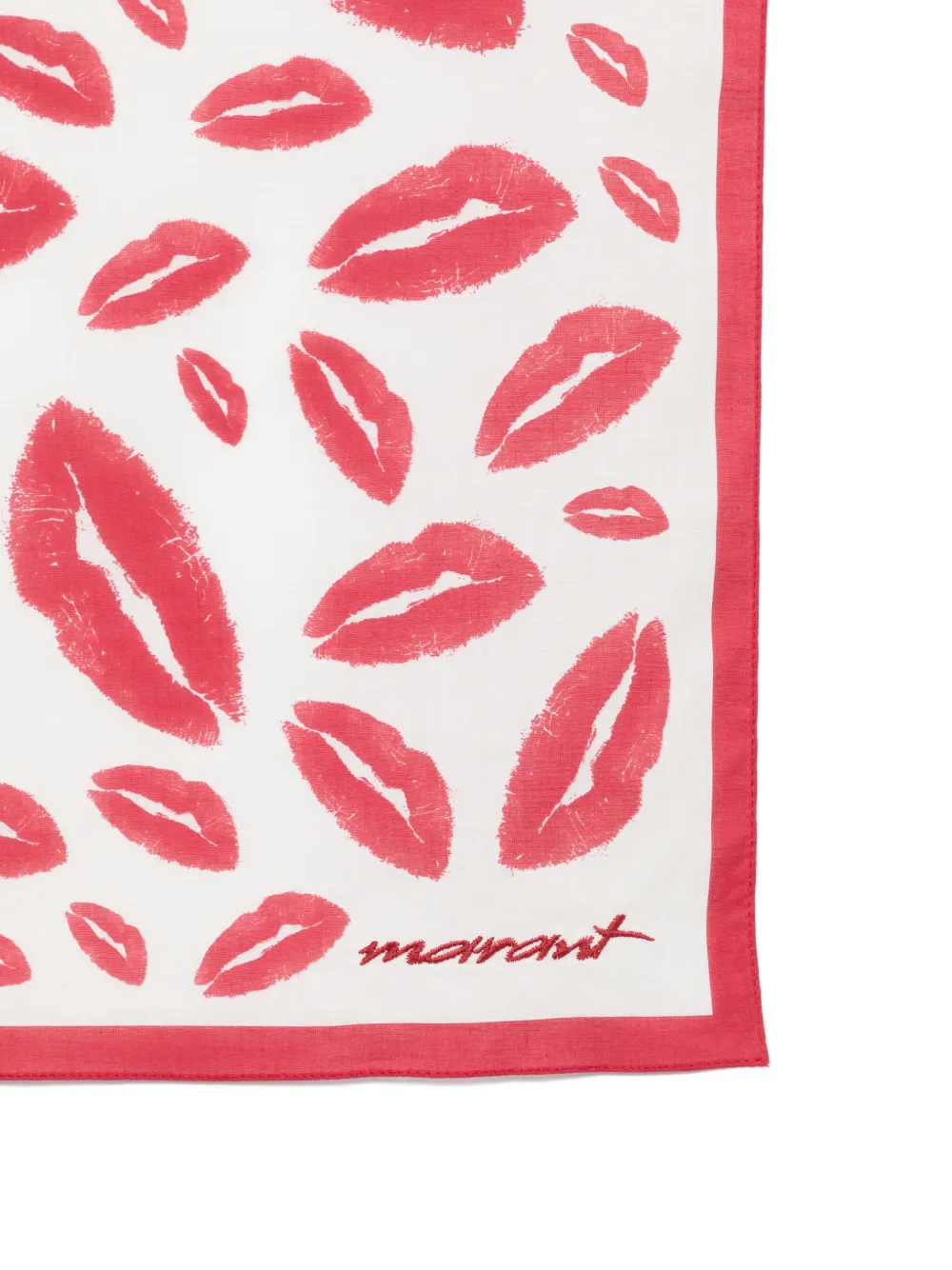 ISABEL MARANT Auwena sjaal met lipprint Wit