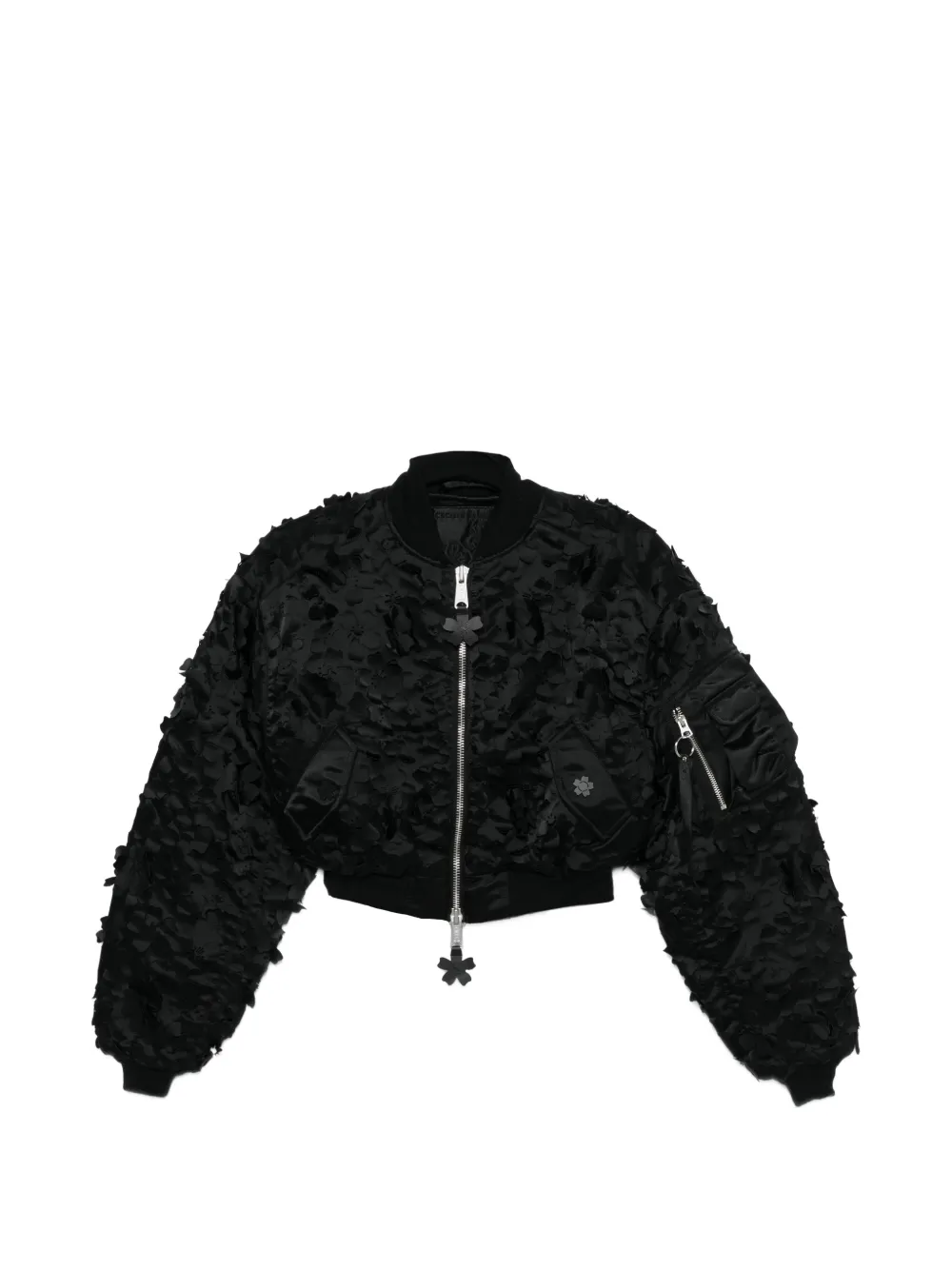 Alpha Industries x Cecile Bahnsen Ma-1 flower-appliqué zipped bomber jacket - Nero