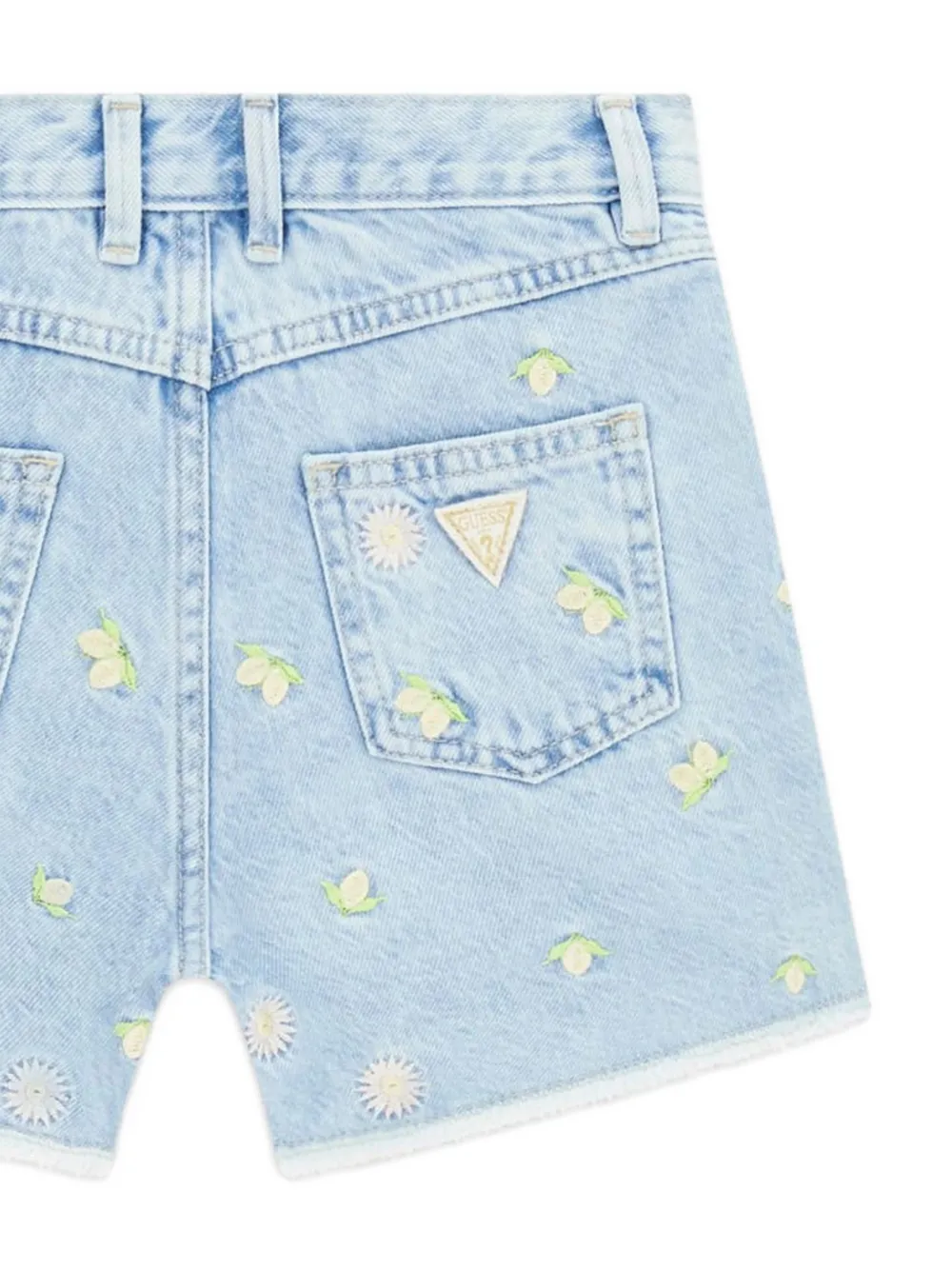 guess kids Spijkershorts met geborduurde bloemen Blauw