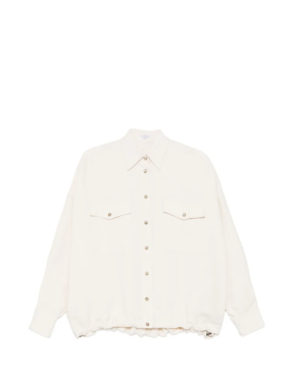 Brunello Cucinelli flap-pocket drawstring shirt - Toni neutri