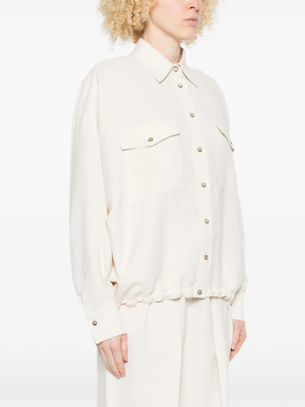  Brunello Cucinelli Flap-pocket Drawstring Shirt - Neutrals 