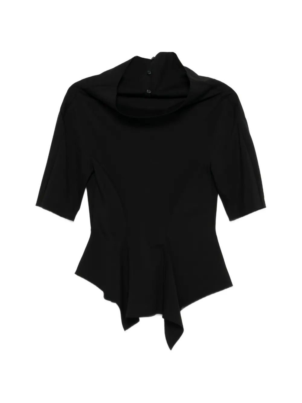 Khaite Pippa Cowl-neck Blouse In Black
