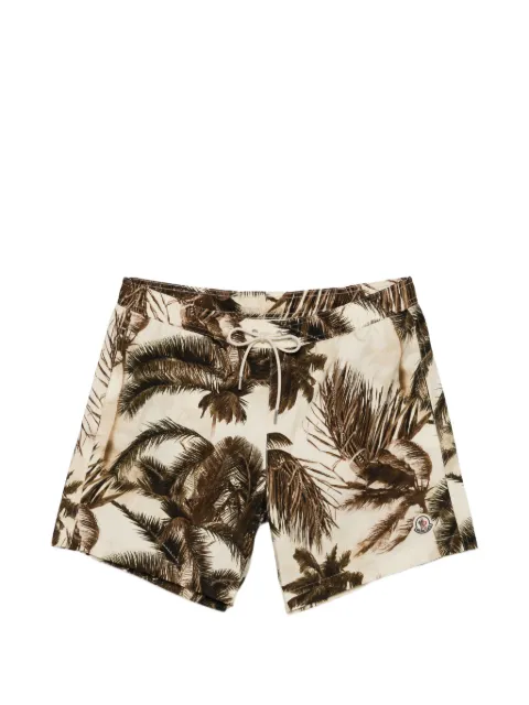 Moncler palm tree-print swim shorts