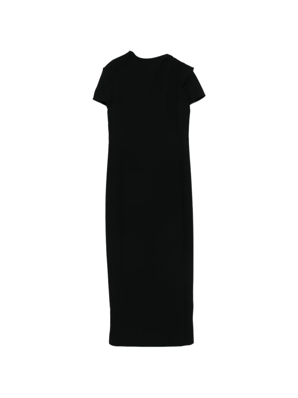 Khaite Iryl Short Sleeve Midi Dress In Black