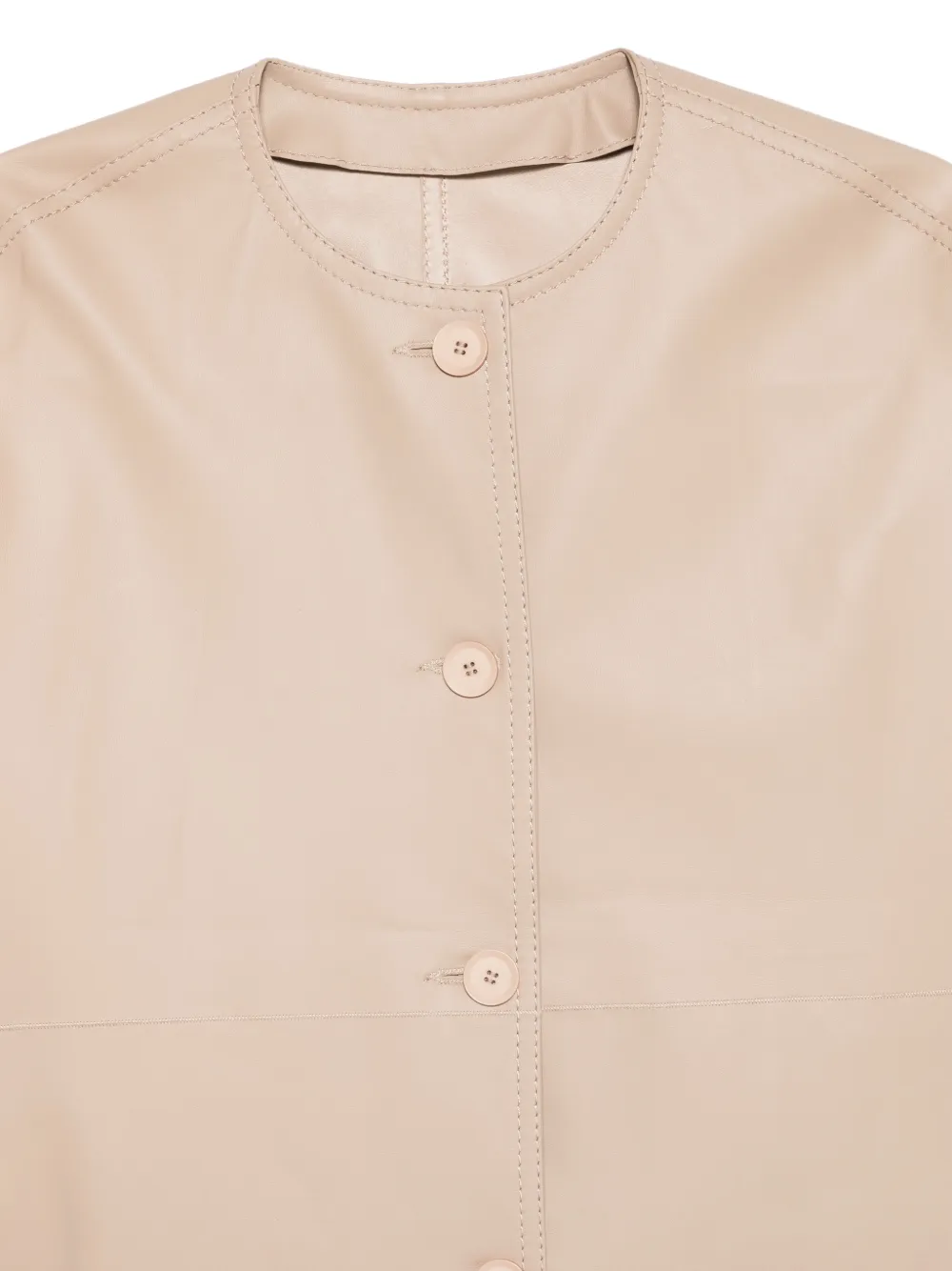 Buttoned Leather Jacket