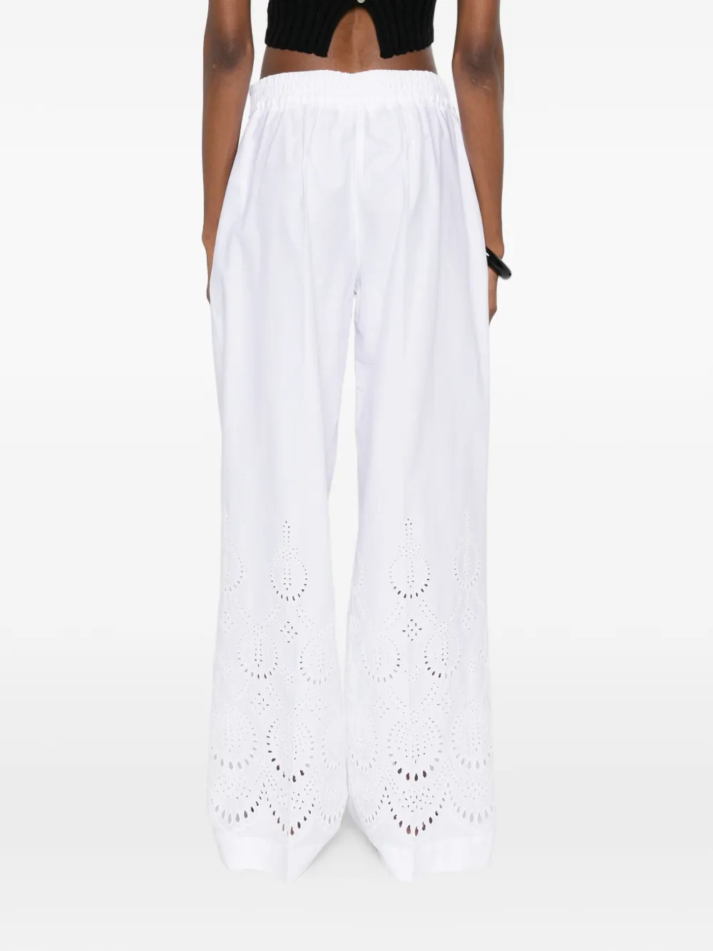 P.a.r.o.s.h Eyelet Drawstring Trousers In White
