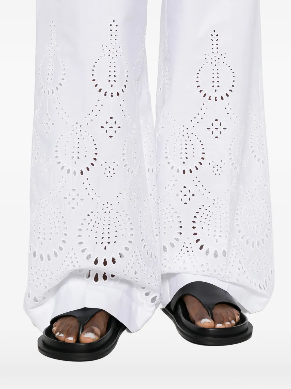 P.a.r.o.s.h Eyelet Drawstring Trousers In White