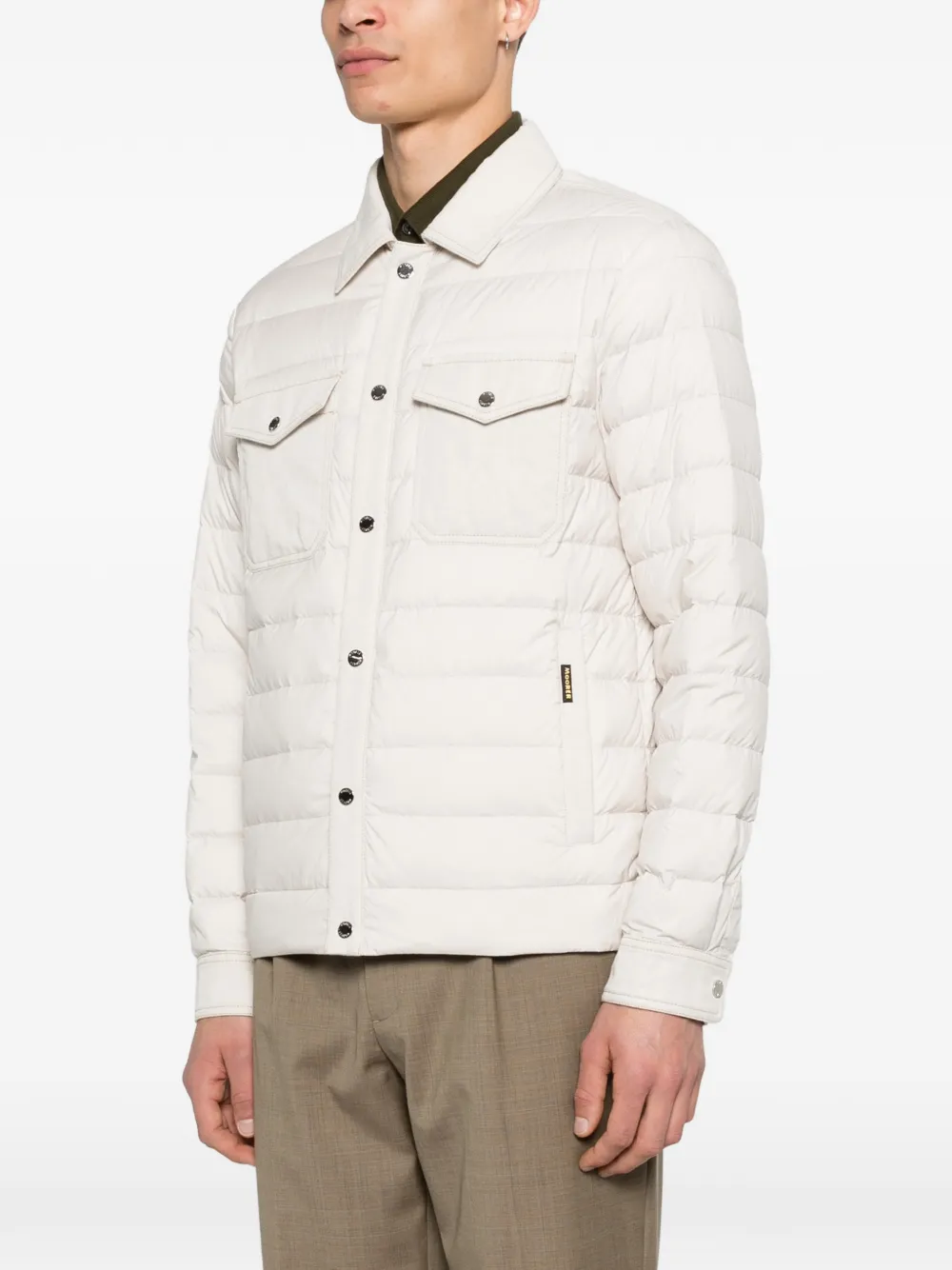 Moorer Montini gewatteerd jack met knopen Beige